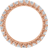 14K Gold Round Natural Diamond Sculptural Eternity Band - 2.5mm Stones - Rose Gold - view 2