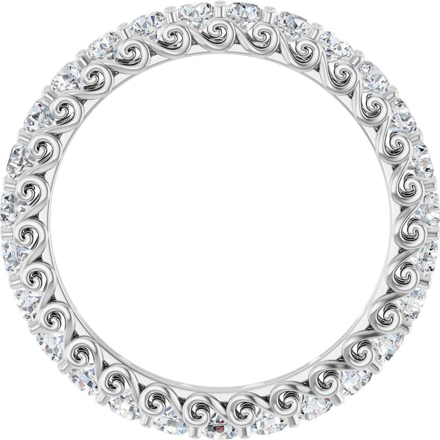 Platinum Round Lab-Grown Diamond Sculptural Eternity Band - 2.5mm Stones - view 2