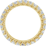 14K Gold Round Natural Diamond Sculptural Eternity Band - 2.5mm Stones - Yellow Gold - view 2