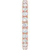 14K Gold Round Natural Diamond Sculptural Eternity Band - 2.5mm Stones - Rose Gold - view 4