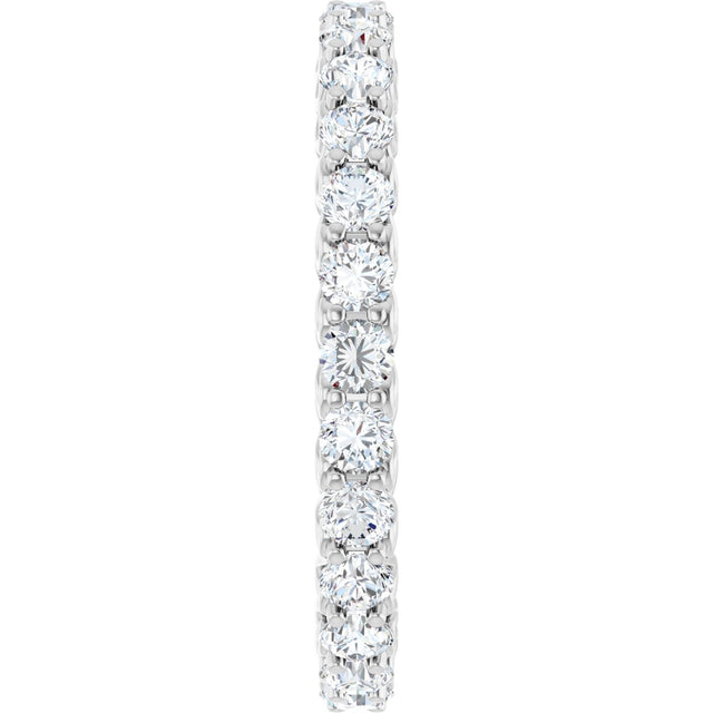 14K Gold Round Lab-Grown Diamond Sculptural Eternity Band - 2.5mm Stones - White Gold - view 4