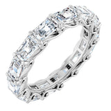 Platinum Emerald Lab-Grown Diamond Sculptural Eternity Band - 5x3.5mm Stones