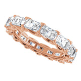 14K Gold Emerald Natural Diamond Sculptural Eternity Band - 5x3.5mm Stones - Rose Gold - view 5