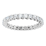 14K Gold Round Lab-Grown Diamond Sculptural Eternity Band - 2.5mm Stones - White Gold - view 3