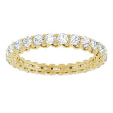 14K Gold Round Lab-Grown Diamond Sculptural Eternity Band - 2.5mm Stones - Yellow Gold - view 3