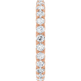 14K Gold Round Natural Diamond Sculptural Eternity Band - 2.5mm Stones - Rose Gold - view 4