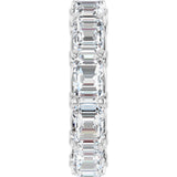 Platinum Emerald Lab-Grown Diamond Sculptural Eternity Band - 5.8x4.2mm Stones - view 4