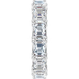 14K Gold Emerald Lab-Grown Diamond Sculptural Eternity Band - 5.8x4.2mm Stones - White Gold - view 4