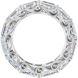 Platinum Emerald Natural Diamond Sculptural Eternity Band - 5.8x4.2mm Stones - view 2