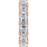 14K Gold Emerald Lab-Grown Diamond Sculptural Eternity Band - 5.8x4.2mm Stones - Rose Gold - view 4