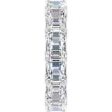 14K Gold Emerald Lab-Grown Diamond Sculptural Eternity Band - 5.8x4.2mm Stones - White Gold - view 4