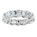 Platinum Emerald Lab-Grown Diamond Sculptural Eternity Band - 5.8x4.2mm Stones - view 3