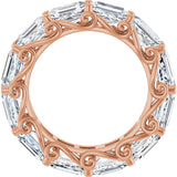 14K Gold Emerald Lab-Grown Diamond Sculptural Eternity Band - 5.8x4.2mm Stones - Rose Gold - view 2