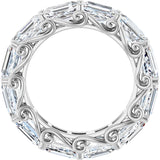 Platinum Emerald Lab-Grown Diamond Sculptural Eternity Band - 5.8x4.2mm Stones - view 2