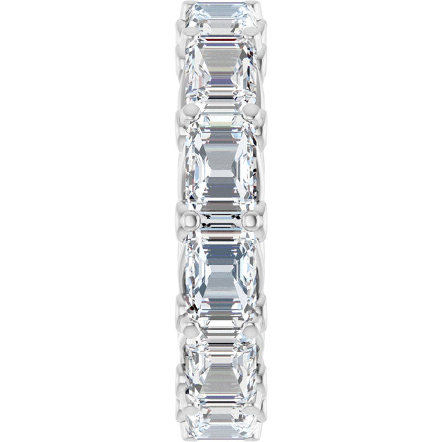 Platinum Emerald Lab-Grown Diamond Sculptural Eternity Band - 5.8x4.2mm Stones - view 4