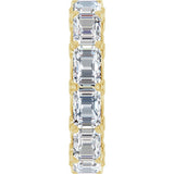 14K Gold Emerald Lab-Grown Diamond Sculptural Eternity Band - 5.8x4.2mm Stones - Yellow Gold - view 4