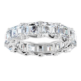 Platinum Emerald Natural Diamond Sculptural Eternity Band - 5.8x4.2mm Stones - view 3