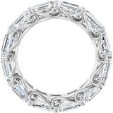 Platinum Emerald Natural Diamond Sculptural Eternity Band - 5.8x4.2mm Stones - view 2