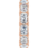 14K Gold Emerald Lab-Grown Diamond Sculptural Eternity Band - 5.8x4.2mm Stones - Rose Gold - view 4