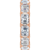14K Gold Emerald Lab-Grown Diamond Sculptural Eternity Band - 5.8x4.2mm Stones - Rose Gold - view 4
