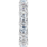 Platinum Emerald Natural Diamond Sculptural Eternity Band - 5.8x4.2mm Stones - view 4
