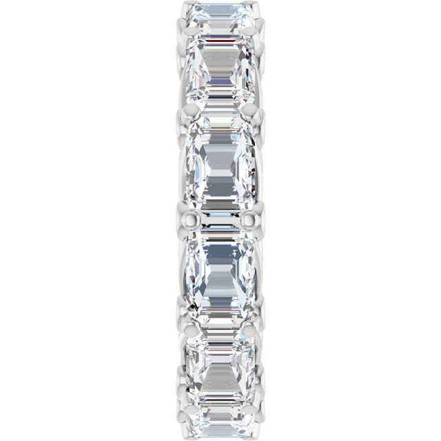Platinum Emerald Natural Diamond Sculptural Eternity Band - 5.8x4.2mm Stones - view 4