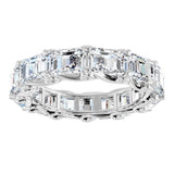Platinum Emerald Natural Diamond Sculptural Eternity Band - 5.8x4.2mm Stones - view 3