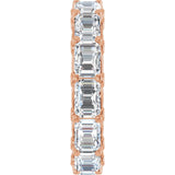 14K Gold Emerald Lab-Grown Diamond Sculptural Eternity Band - 5.8x4.2mm Stones - Rose Gold - view 4