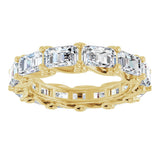 14K Gold Emerald Lab-Grown Diamond Sculptural Eternity Band - 5x3.5mm Stones - Yellow Gold - view 3