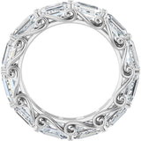 Platinum Emerald Lab-Grown Diamond Sculptural Eternity Band - 5x3.5mm Stones - view 2