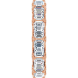 14K Gold Emerald Lab-Grown Diamond Sculptural Eternity Band - 5x3.5mm Stones - Rose Gold - view 4