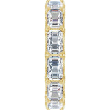 14K Gold Emerald Lab-Grown Diamond Sculptural Eternity Band - 5x3.5mm Stones - Yellow Gold - view 4