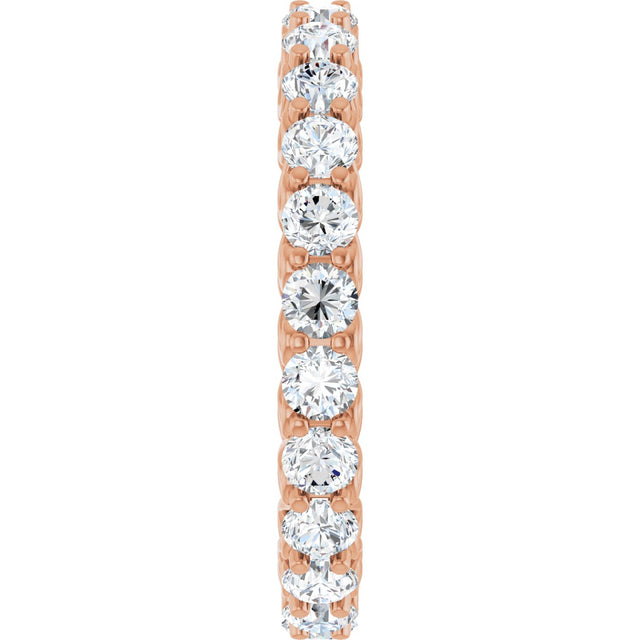 14K Gold Round Lab-Grown Diamond Sculptural Eternity Band - 2.5mm Stones - Rose Gold - view 4
