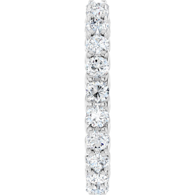 14K Gold Round Lab-Grown Diamond Sculptural Eternity Band - 2.5mm Stones - White Gold - view 4