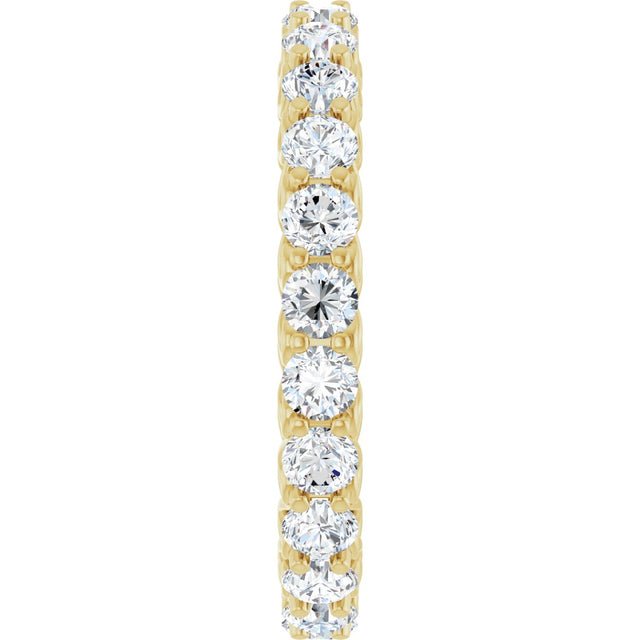 14K Gold Round Lab-Grown Diamond Sculptural Eternity Band - 2.5mm Stones - Yellow Gold - view 4