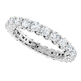14K Gold Round Lab-Grown Diamond Sculptural Eternity Band - 2.5mm Stones - White Gold - view 5
