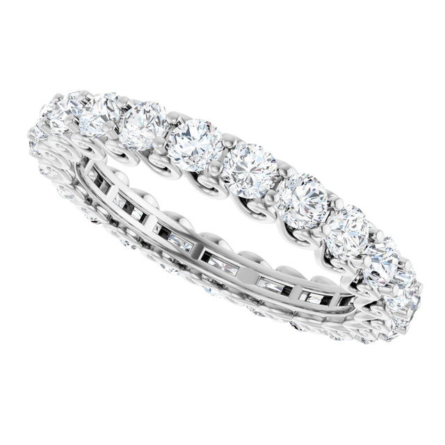 Platinum Round Natural Diamond Sculptural Eternity Band - 2.5mm Stones - view 4