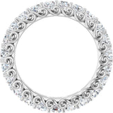 14K Gold Round Natural Diamond Sculptural Eternity Band - 2.5mm Stones - White Gold - view 2