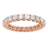 14K Gold Round Lab-Grown Diamond Sculptural Eternity Band - 2.5mm Stones - Rose Gold - view 3