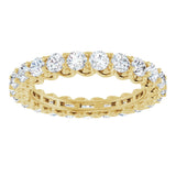 14K Gold Round Lab-Grown Diamond Sculptural Eternity Band - 2.5mm Stones - Yellow Gold - view 3