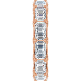 14K Gold Emerald Natural Diamond Sculptural Eternity Band - 5x3.5mm Stones - Rose Gold - view 4