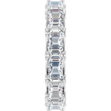 14K Gold Emerald Lab-Grown Diamond Sculptural Eternity Band - 5x3.5mm Stones - White Gold - view 4