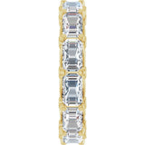 14K Gold Emerald Lab-Grown Diamond Sculptural Eternity Band - 5x3.5mm Stones - Yellow Gold - view 4