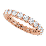 14K Gold Round Natural Diamond Sculptural Eternity Band - 2.5mm Stones - Rose Gold - view 5