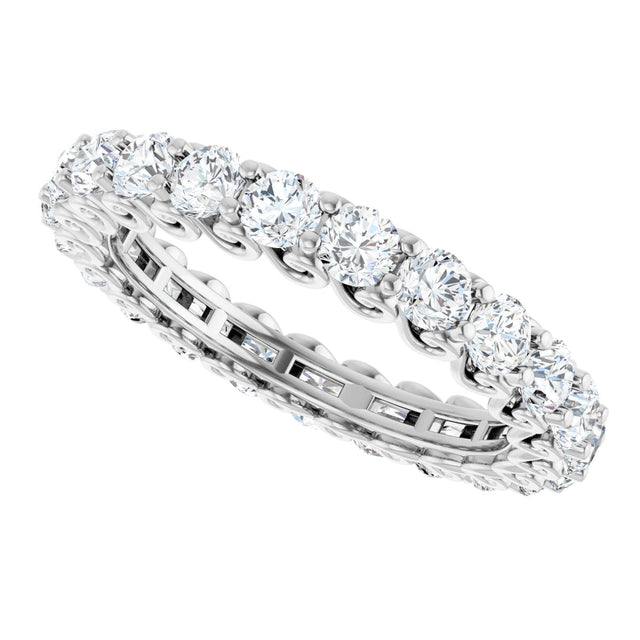 Platinum Round Natural Diamond Sculptural Eternity Band - 2.5mm Stones - view 5