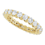 14K Gold Round Natural Diamond Sculptural Eternity Band - 2.5mm Stones - Yellow Gold - view 5