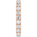 14K Gold Round Natural Diamond Sculptural Eternity Band - 2.5mm Stones - Rose Gold - view 4