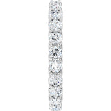 14K Gold Round Natural Diamond Sculptural Eternity Band - 2.5mm Stones - White Gold - view 4