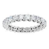 14K Gold Round Natural Diamond Sculptural Eternity Band - 2.5mm Stones - White Gold - view 3
