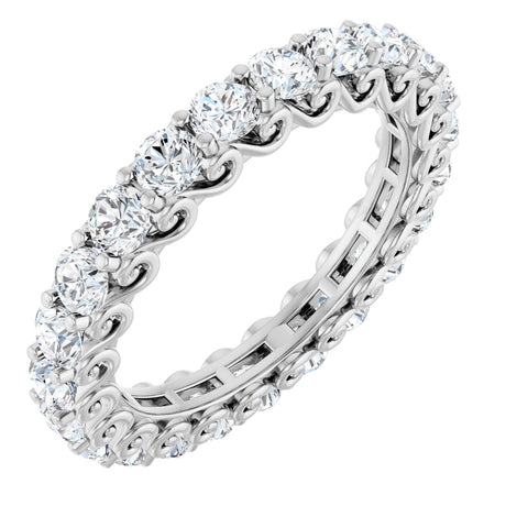 Platinum Round Natural Diamond Sculptural Eternity Band - 2.5mm Stones